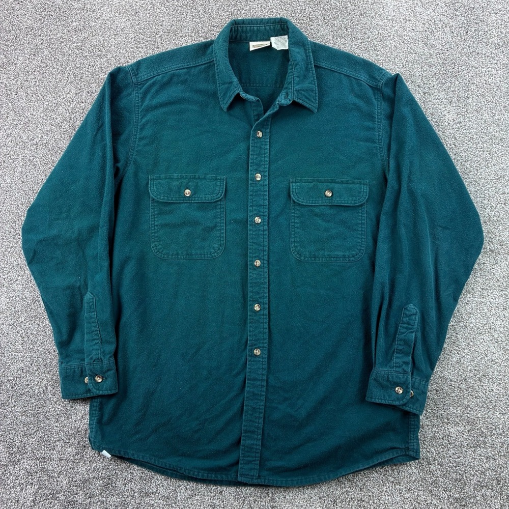 Vintage Five Brother Chamois Shirt Mens XL Tall Green Button Down Long Sleeve